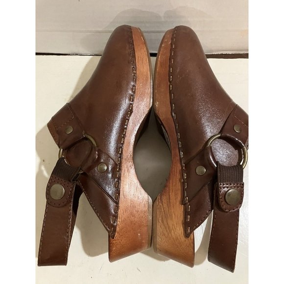 Pina Colada Vintage Women's Size 6 brown  Leather  Slingback Clogs shoes - Picture 8 of 8